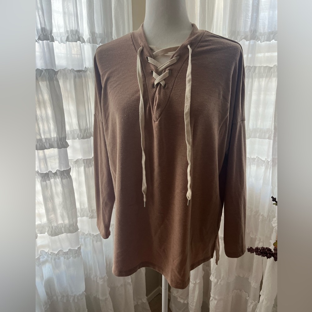 White Birch L top with tie